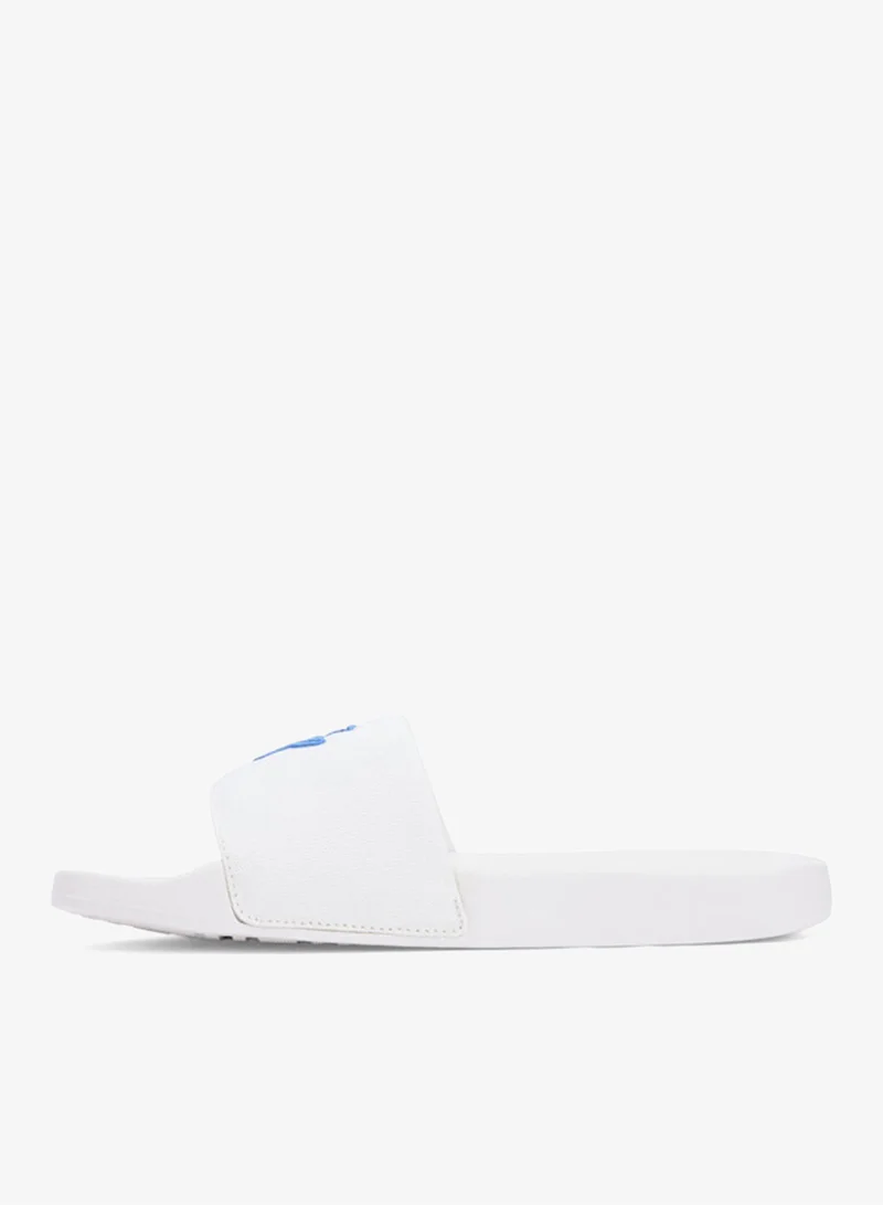 تومي هيلفيغر Logo Embroidery Canvas Pool Slides